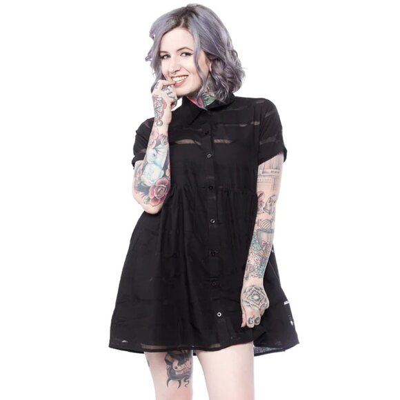 IRON FIST BONE ME BABYDOLL DRESS Size M - Picture 6 of 6